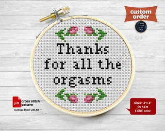 Snarky Flower Cross Stitch Pattern (PDF Download) – Mini, Easy, Modern Embroidery