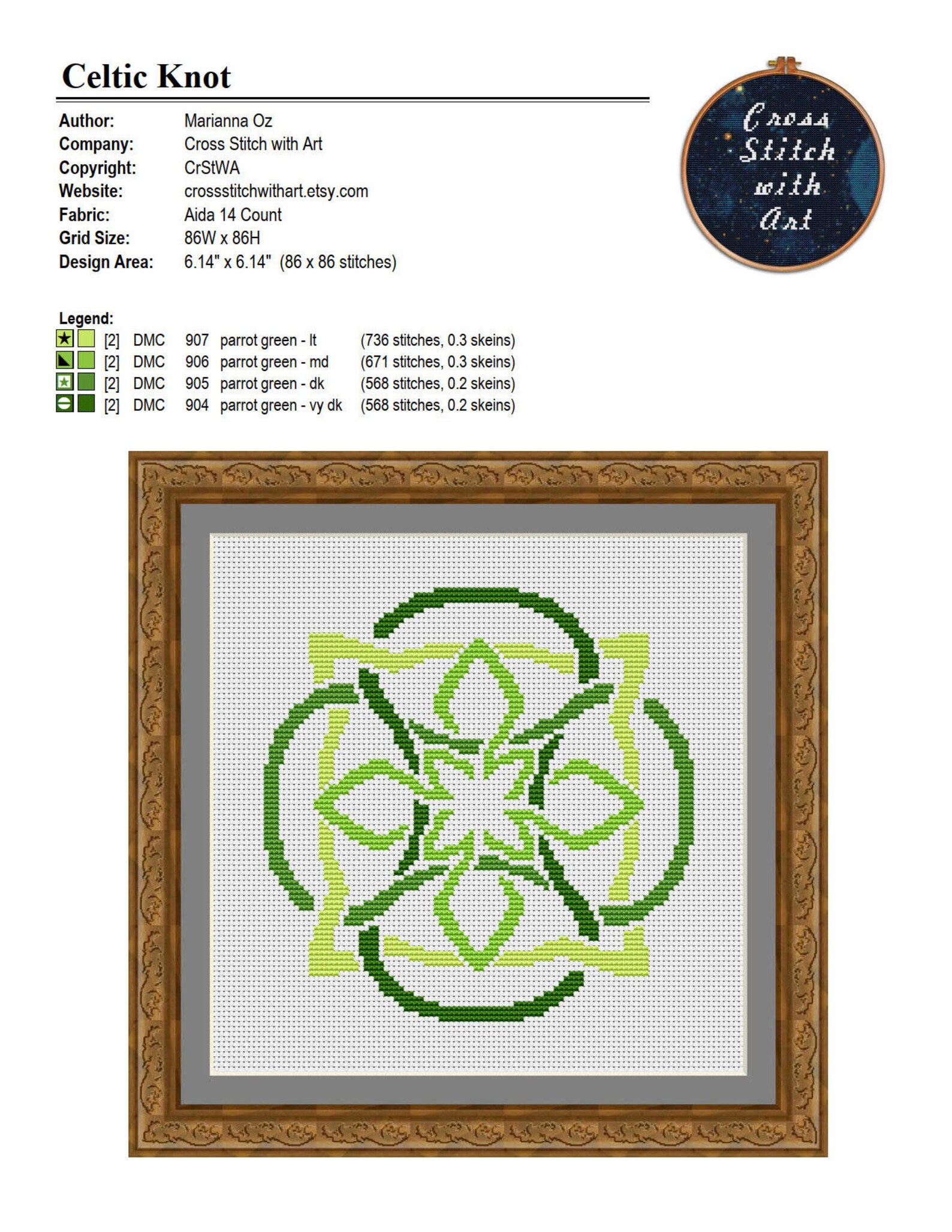 Celtic Cross Stitch Pattern PDF Celtic Knot Cross Stitch - Etsy
