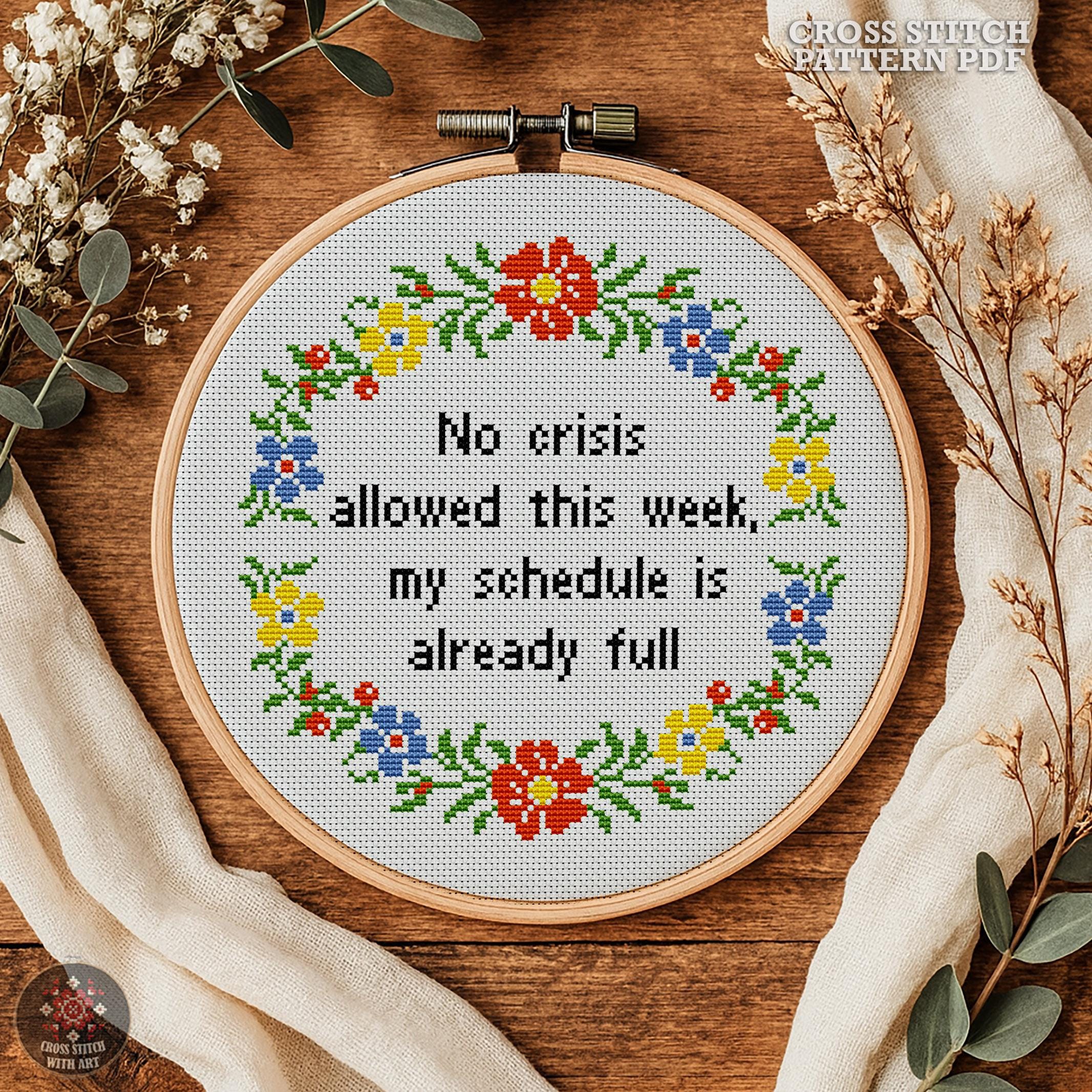 【入手困難】 FROM SCRATCH×BYCRUISE motto OURS Funny Office Cross Stitch Pattern: No Crisis Allowed (PDF Download