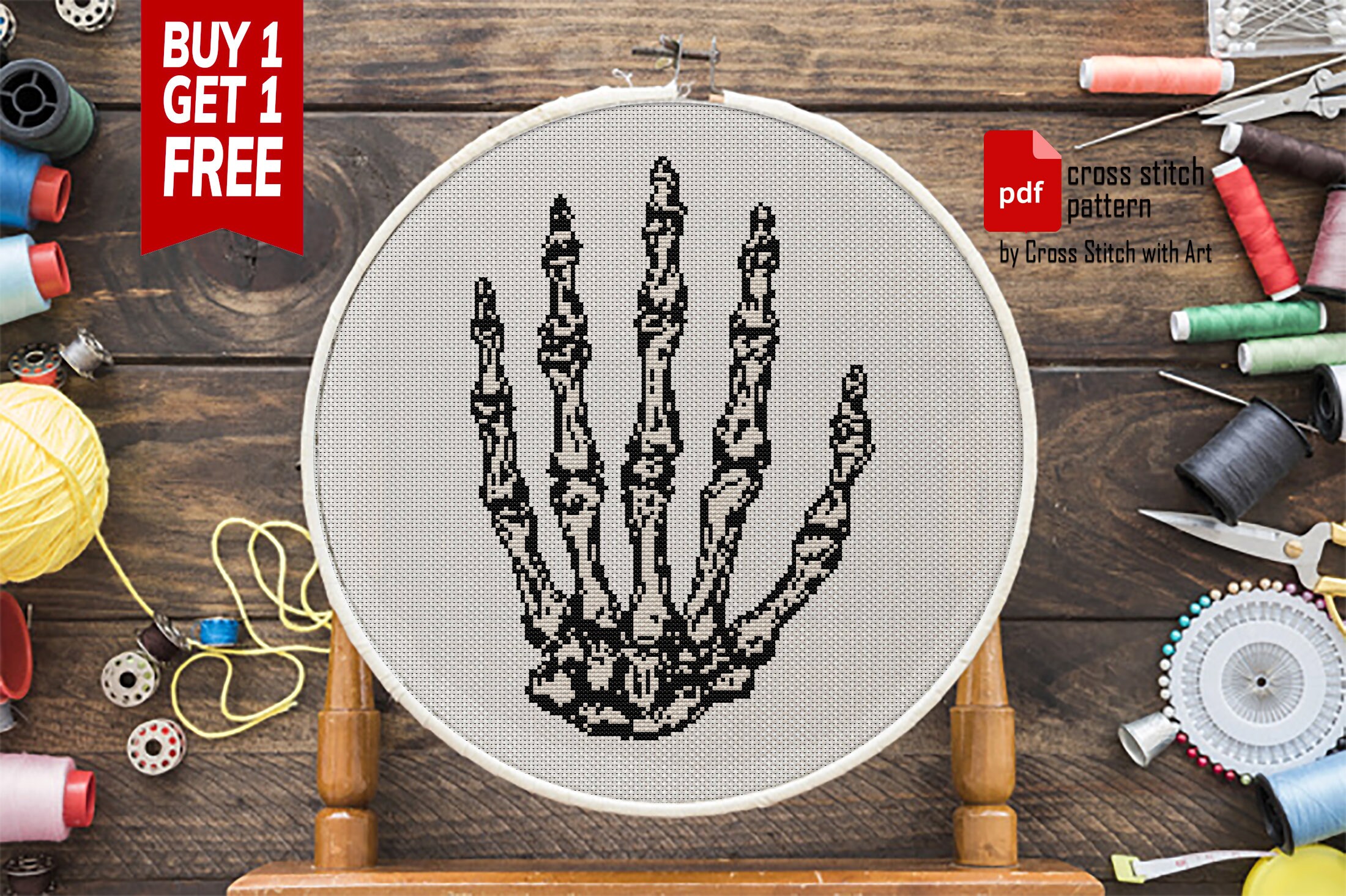 Anatomy Cross Stitch Pattern. Modern Cross Stitch PDF Skeleton Etsy