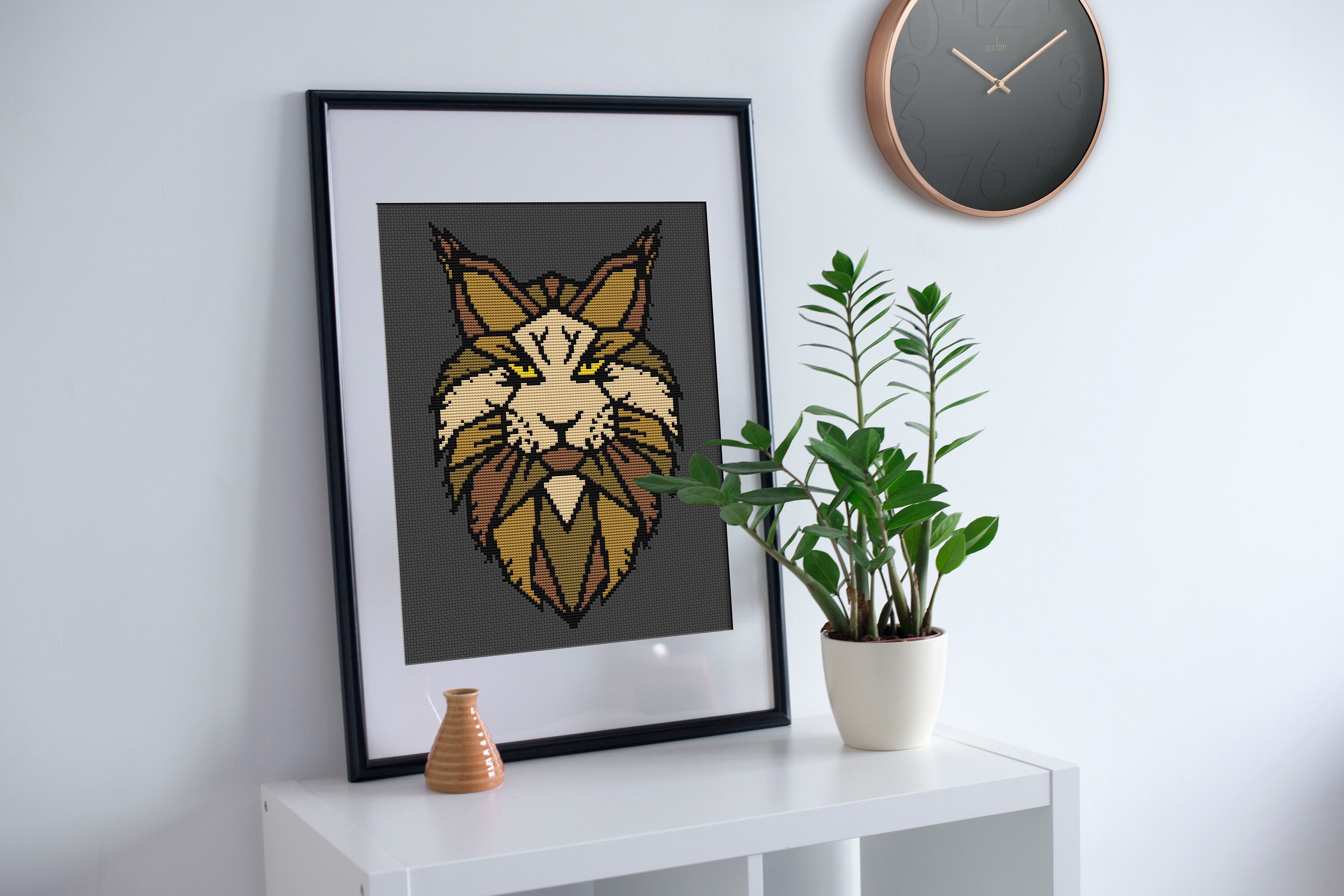 Cat cross stitch pattern Maine coon cross stitch PDF Animal Etsy