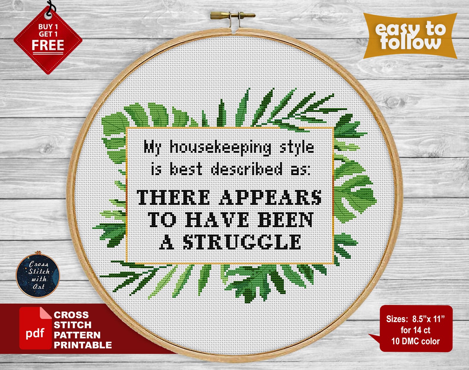 My Housekeeping Style Cross Stitch Pattern. Snarky Cross Etsy