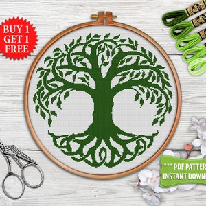 Celtic cross stitch pattern Tree of life cross stitch ornament Celtic Knot embroidery Easy cross stitch PDF Modern cross stitch Irish decor