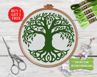 Celtic cross stitch pattern Tree of life cross stitch ornament Celtic Knot embroidery Easy cross stitch PDF Modern cross stitch Irish decor