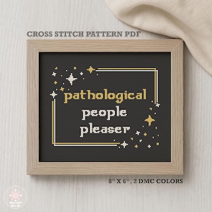 Patrón de punto de cruz "People Pleaser", bordado sarcástico y divertido (PDF)
