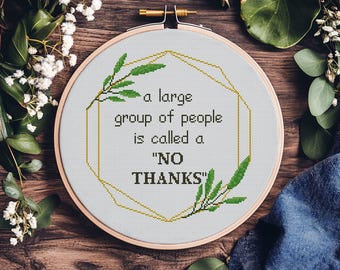 Funny Introvert Cross Stitch Pattern, Sarcastic Quote (PDF Pattern)