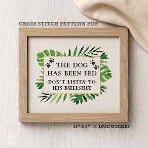 Patrón de punto de cruz de perro sarcástico, frase sarcástica divertida (patrón PDF)