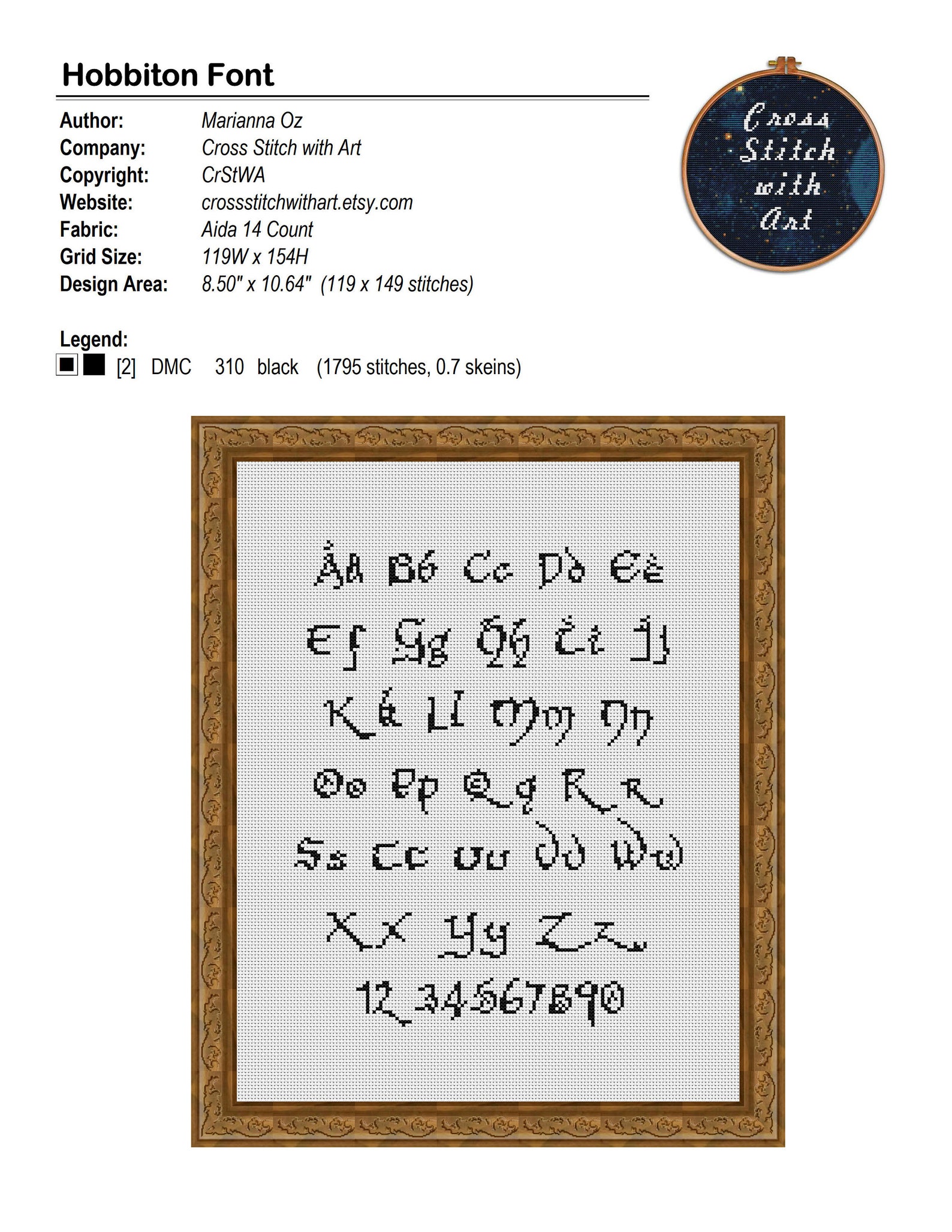 Cursive Font Cross Stitch Pattern. ABC Cross Stitch Sampler. Etsy