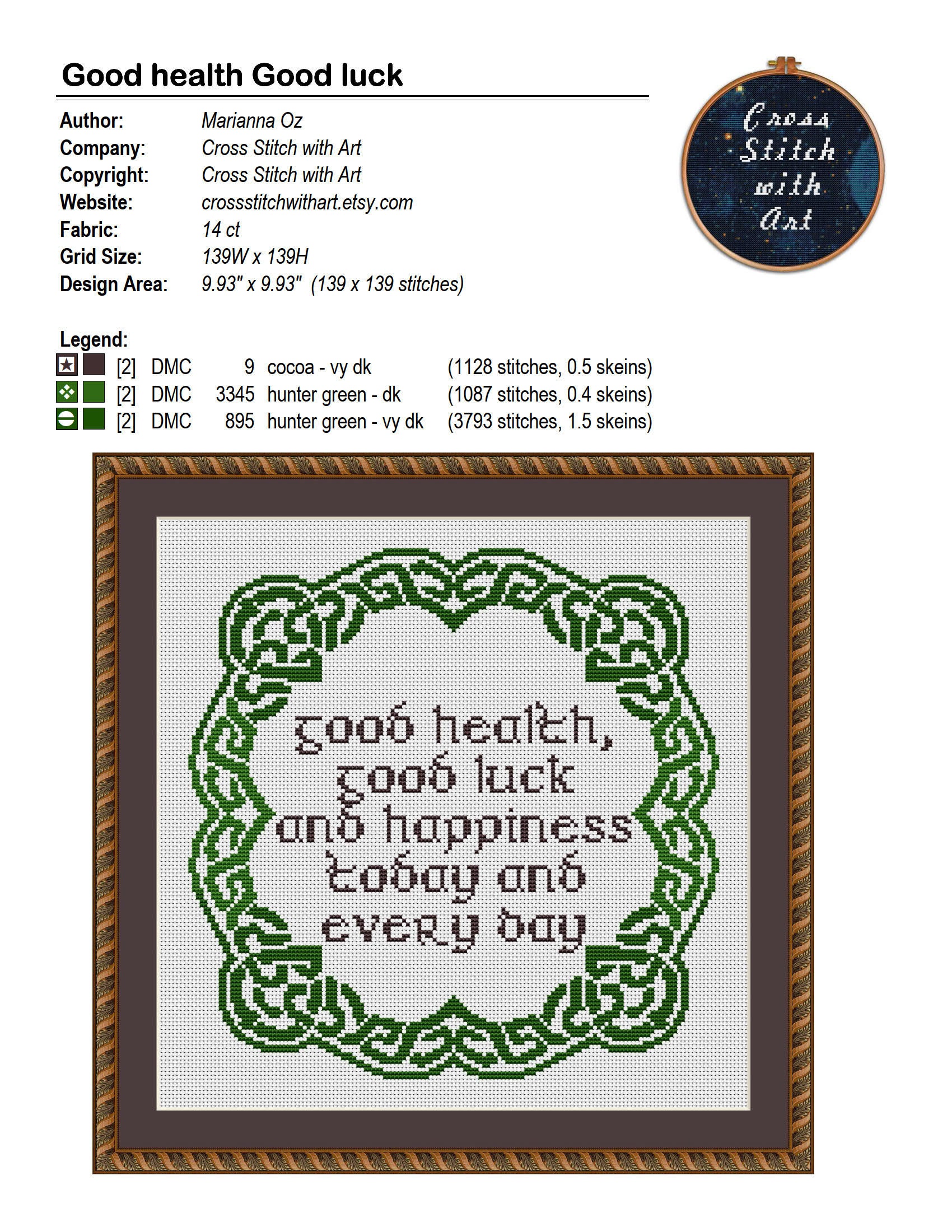 Celtic cross stitch pattern. Irish blessing cross stitch PDF. Etsy