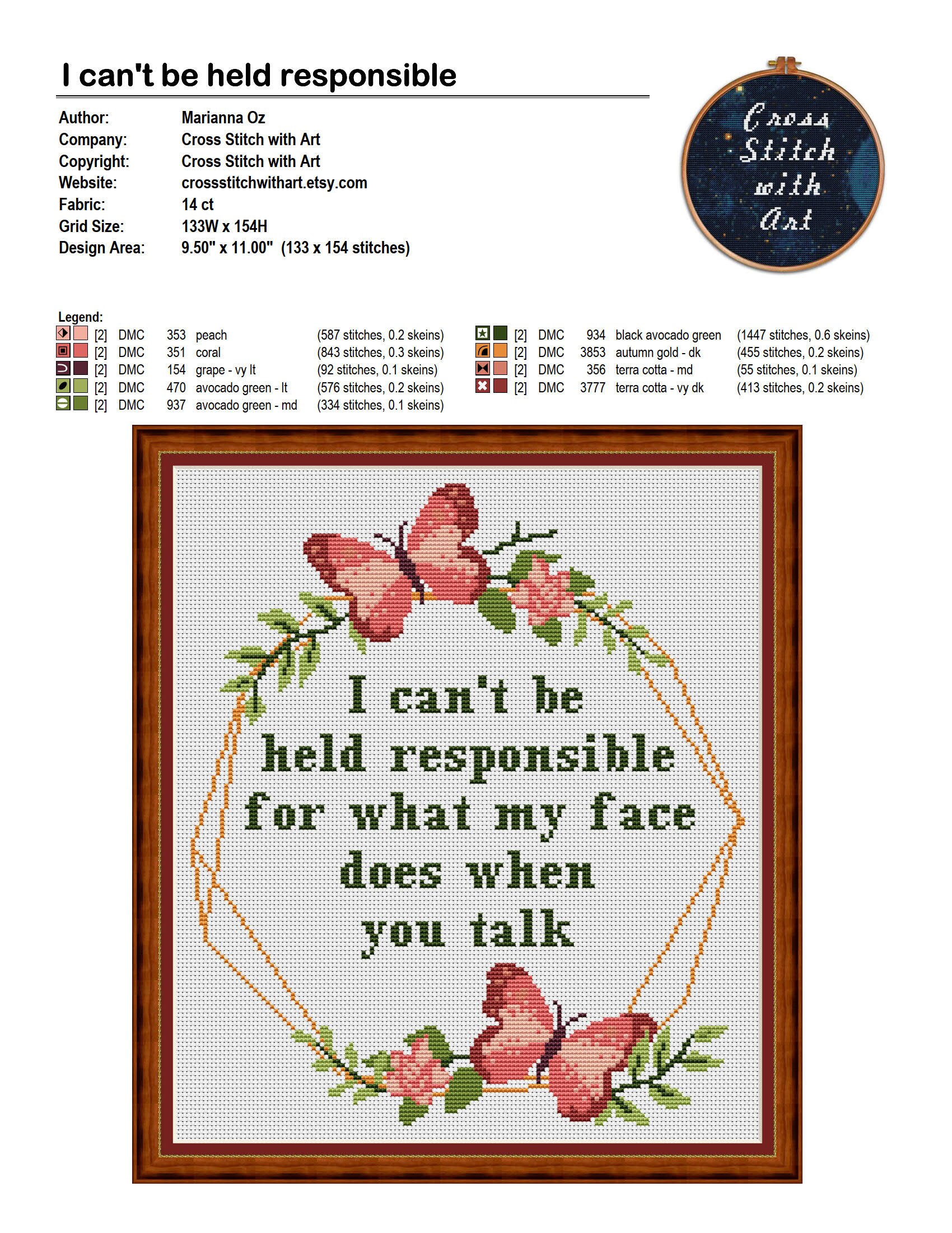 Rude Cross Stitch Pattern. Cross Stitch PDF. Sassy Cross Etsy