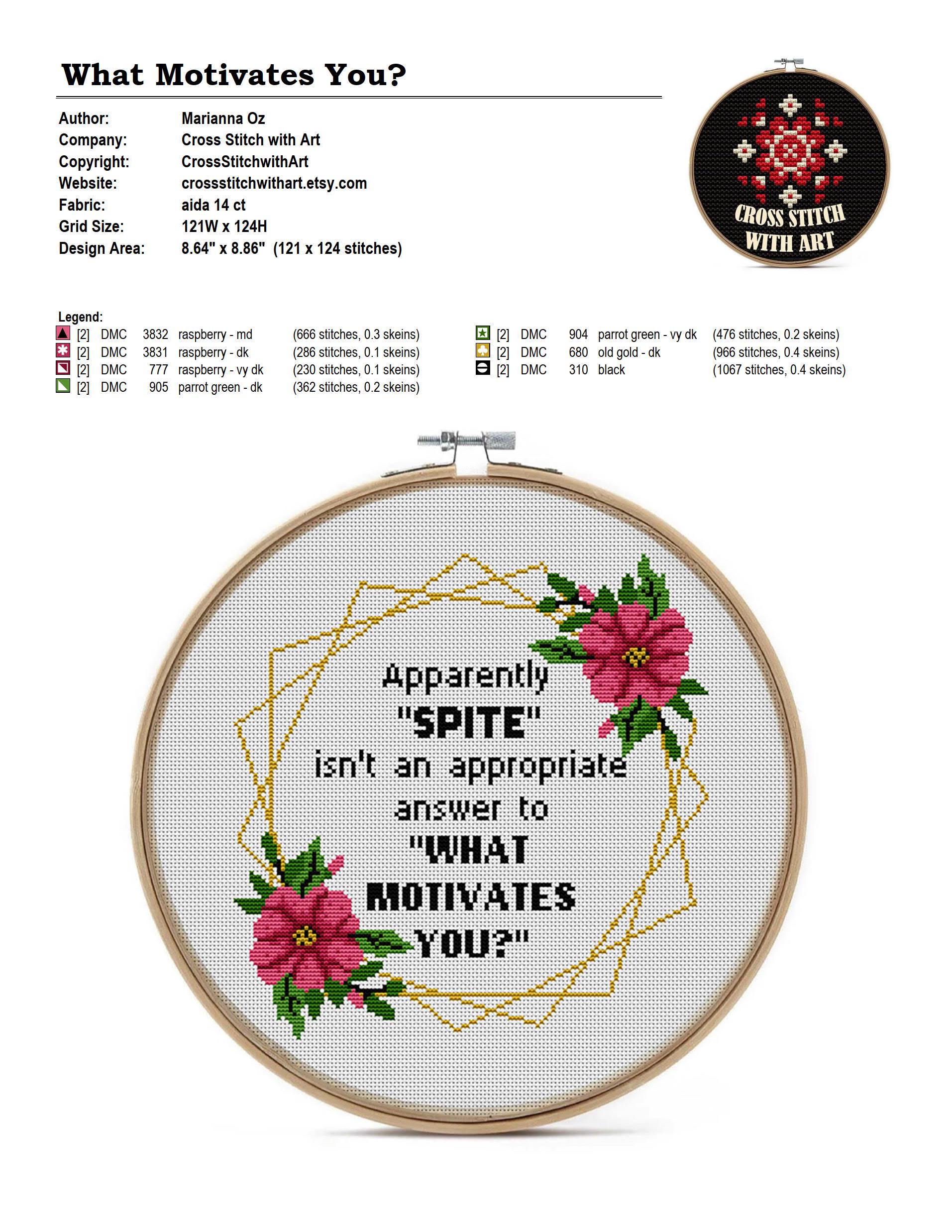 Funny Floral Cross Stitch Pattern – Sarcastic Witty Quote (PDF) - Etsy
