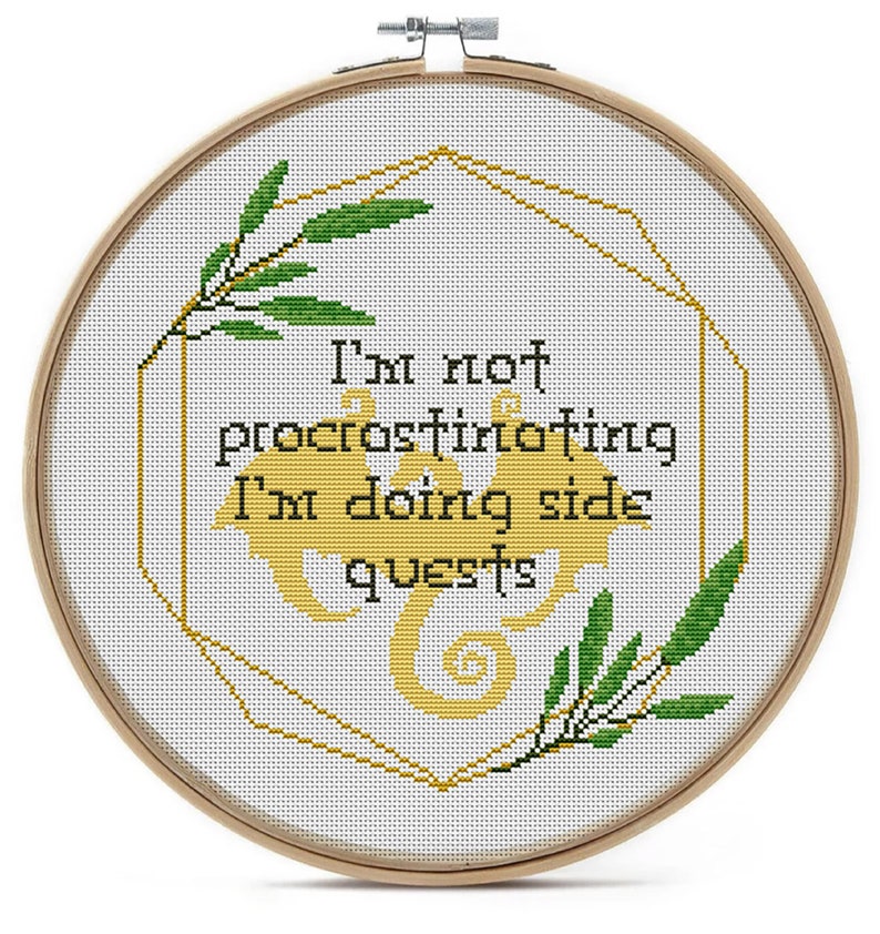 Funny Cross Stitch Pattern PDF I'm Not Procrastinating. I'm Doing Side