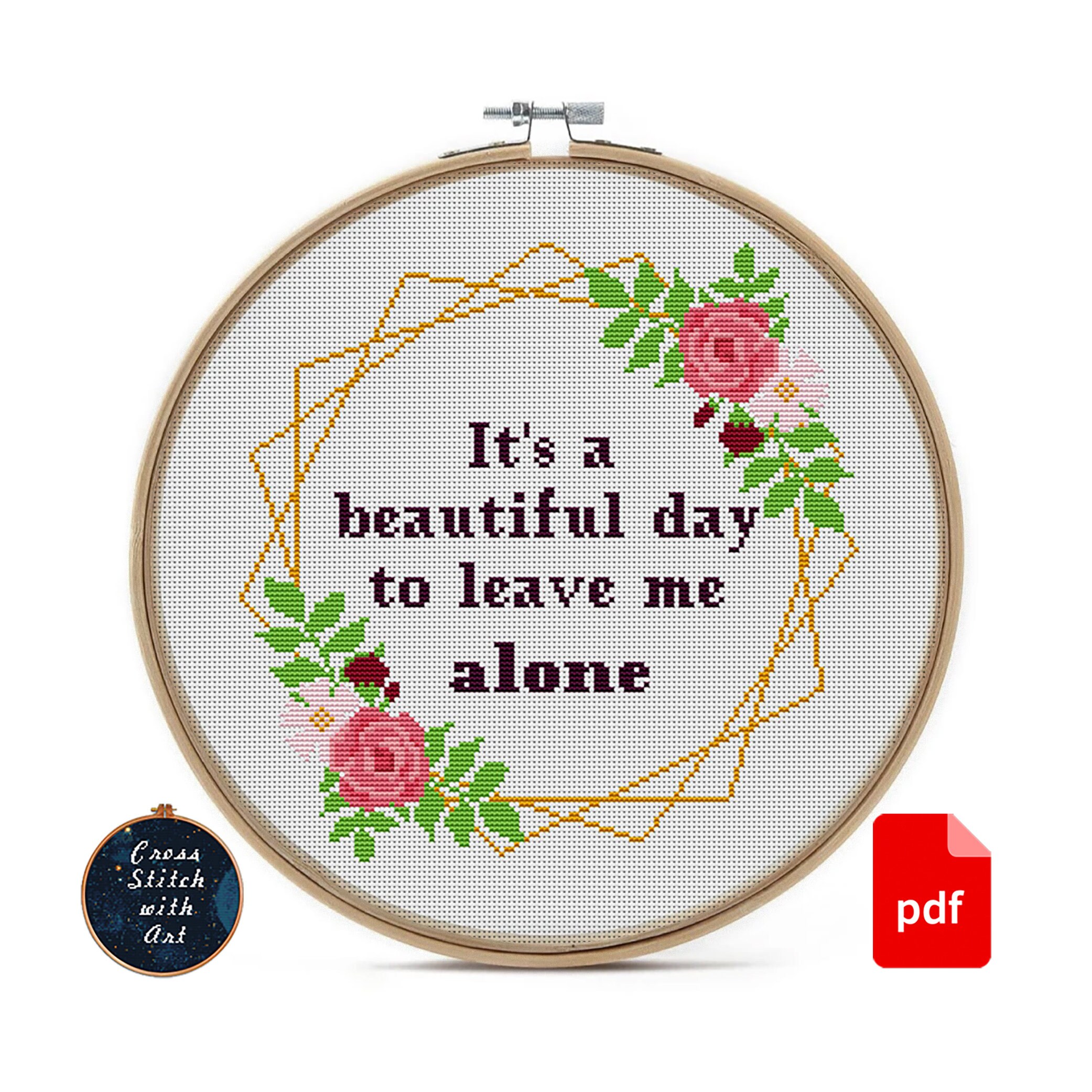 Snarky Cross Stitch Pattern. Sarcastic Cross Stitch PDF Flower Etsy