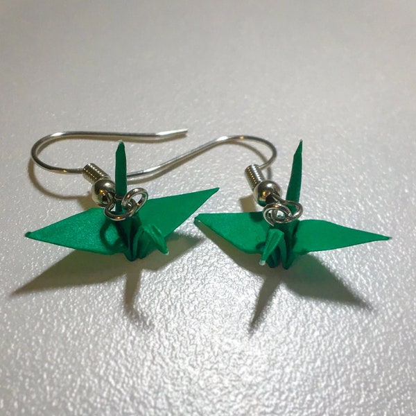 Origami Crane Earrings small one solid color