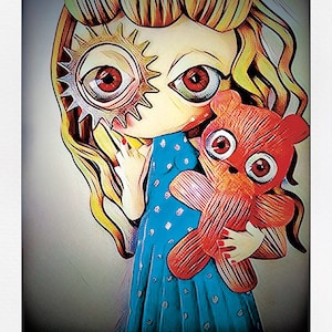 Carte postale "Je dors toujours avec mon doudou..."