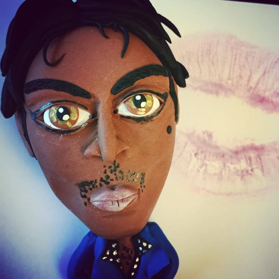 Hommage à Prince, Caricature Miniature et Purple Kiss