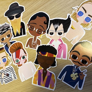 Lot de 9 stickers "Musique"