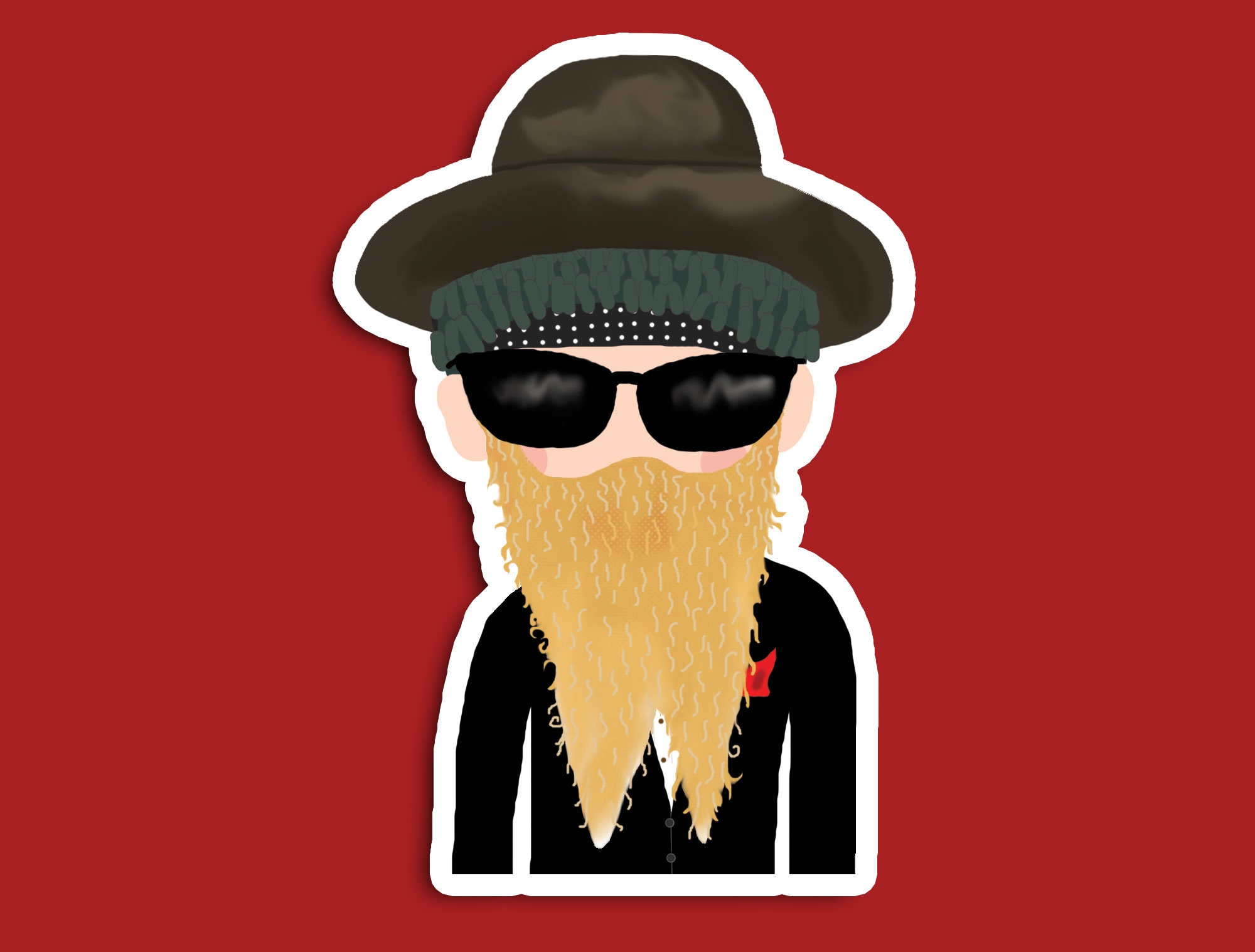 Sticker Billy Gibbons - Etsy