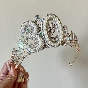 Tiara de aniversário dourada 18, 20, 21, 30, 40, 50, coroa, faixa de cabeça