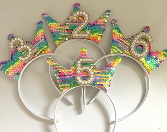 Birthday Girl Party 4th 5th 6th 7th Birthday Crown Alice Band Headband