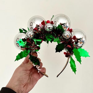 Big Holly-hoofdband, feestelijke kroon dames, kerstbal hoofddeksel, haaraccessoires voor de feestdagen