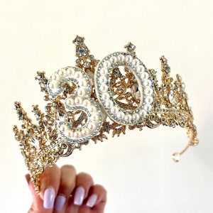 Gold 18th 20th 21st 30th 40th 50th Birthday Tiara Crown Headband