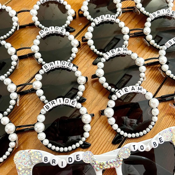 TEAM BRIDE Black Sunglasses with Pearl Details X 1 Pair (please read full description before ordering)