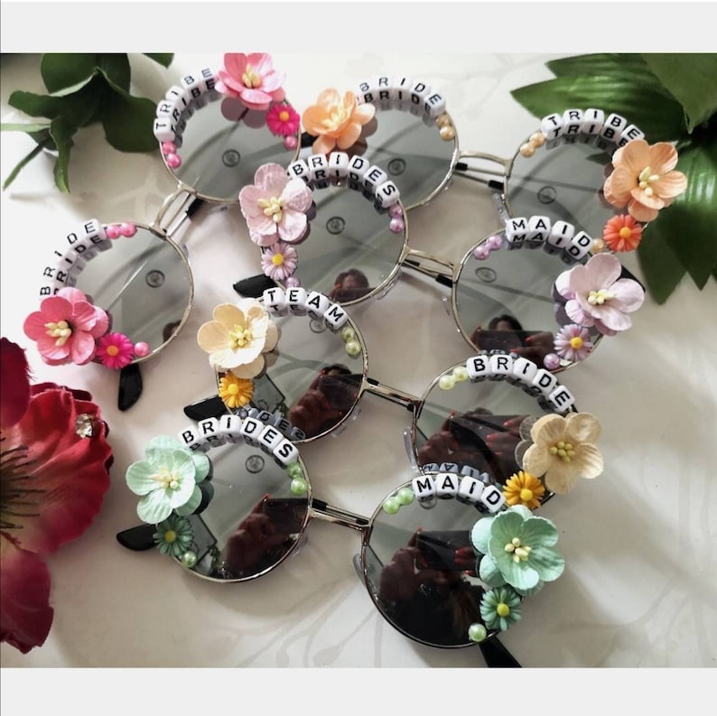 Bridesmaid Birthday Sunglasses Bachelorette Gift Hen Party Accessories Bride Tribe Group Accessories image 1