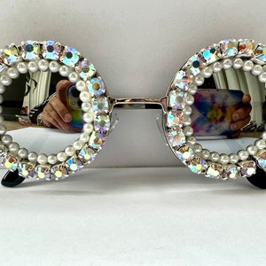 BLING Sparkly Round Sunglasses