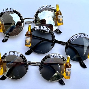 Nieuwigheid heren The Groom Best Man Beer Goggles-zonnebril