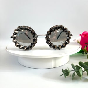 UNISEX Spike Festival Sunglasses Punk Clothing Accessories Round Silver Shades