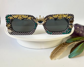 3rd Eye Embellished Statement Unique Glasses