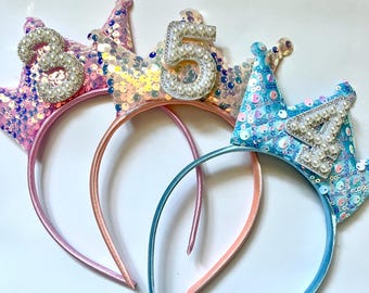 Birthday Girl Party 4th 5th 6th 7th Birthday Crown Alice Band Headband