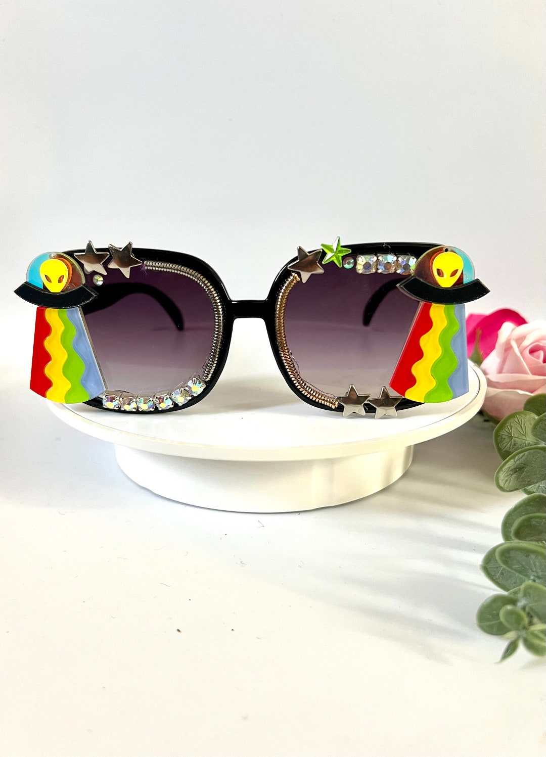 Funky ALIEN Statement Eyewear Unique Handmade Festival Accessories ...
