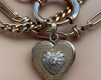 Vintage Rolled Gold Heart Shape Locket Pendant