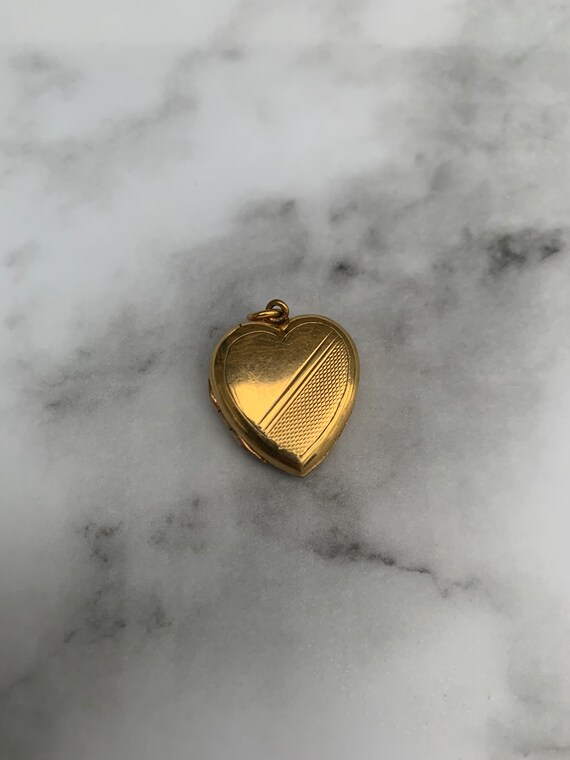 Vintage Heart Locket Antique Rolled Gold Locket P… - image 6