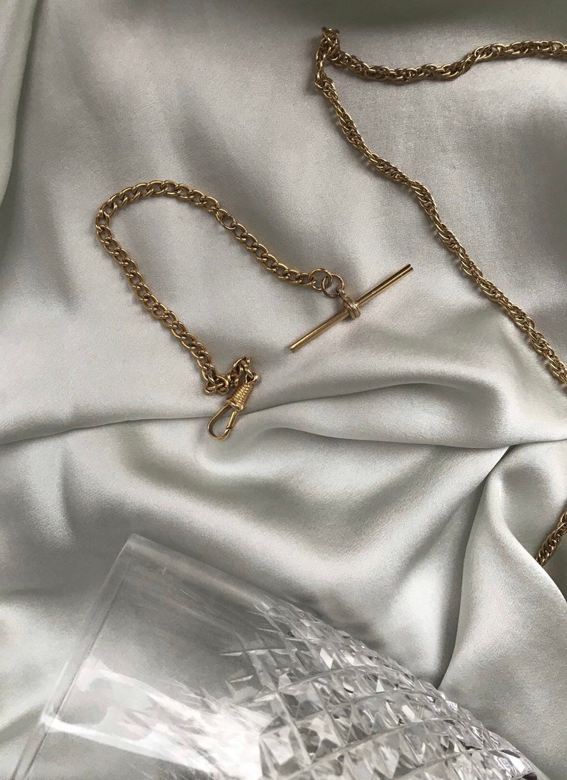 Bar and Albert Chain Bracelet Bespoke Necklace /& Bracelet by Waszkiewicz Atelier Vintage 1980s Long Chain Necklace with T