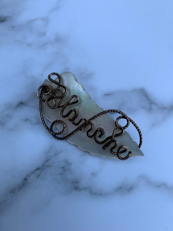 Victorian Sweetheart Blanche Name Brooch Mother o… - image 8