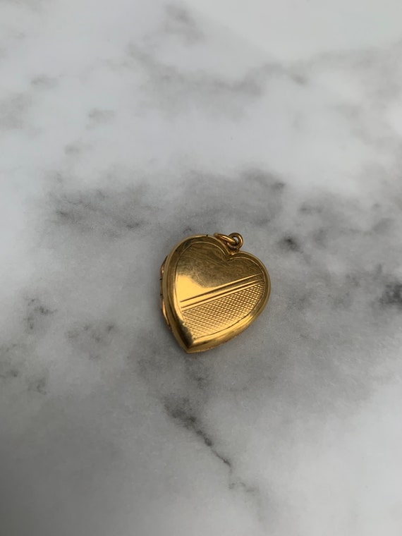 Vintage Heart Locket Antique Rolled Gold Locket P… - image 5