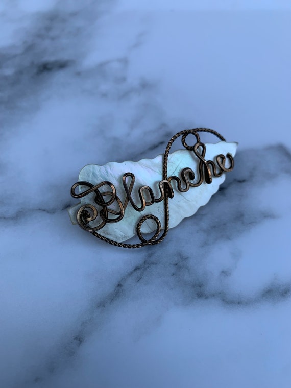 Victorian Sweetheart Blanche Name Brooch Mother o… - image 5