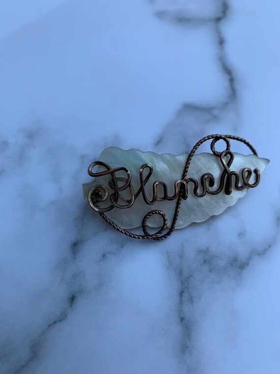 Victorian Sweetheart Blanche Name Brooch Mother o… - image 7