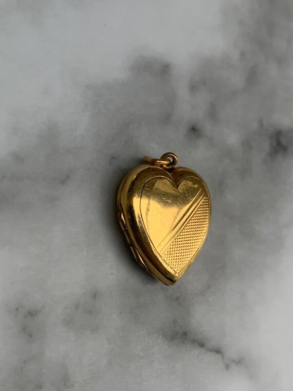 Vintage Heart Locket Antique Rolled Gold Locket P… - image 8