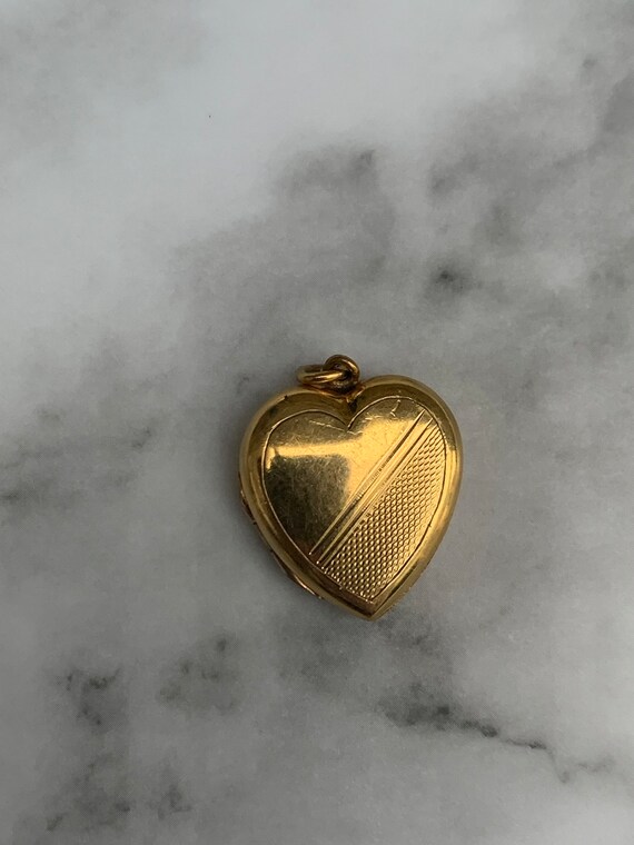 Vintage Heart Locket Antique Rolled Gold Locket P… - image 10