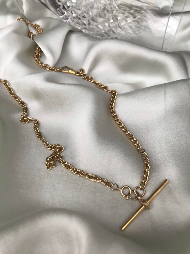 Bar and Albert Chain Bracelet Bespoke Necklace /& Bracelet by Waszkiewicz Atelier Vintage 1980s Long Chain Necklace with T