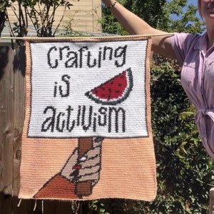 Crafting Is Activism Tapestry - Crochet Chart Only - DIGITAL PDF DOWNLOAD
