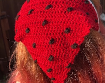 Patrón de crochet Bandana de sandía - DESCARGAR PDF DIGITAL