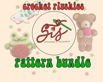 Paquete de patrones de crochet de peluches de Stitchers In Solidarity: inspirado en Palestina y recaudación de fondos para Palestina