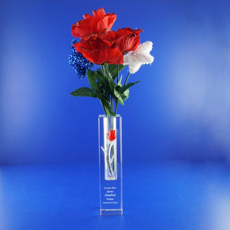 Crystal Laser Engraved Glass Vase with Photo Etched Glass Etsy