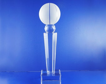 Personalized Championship Basketball Crystal Trophy on monument base Fantasy Victory Awards  TH117BSK