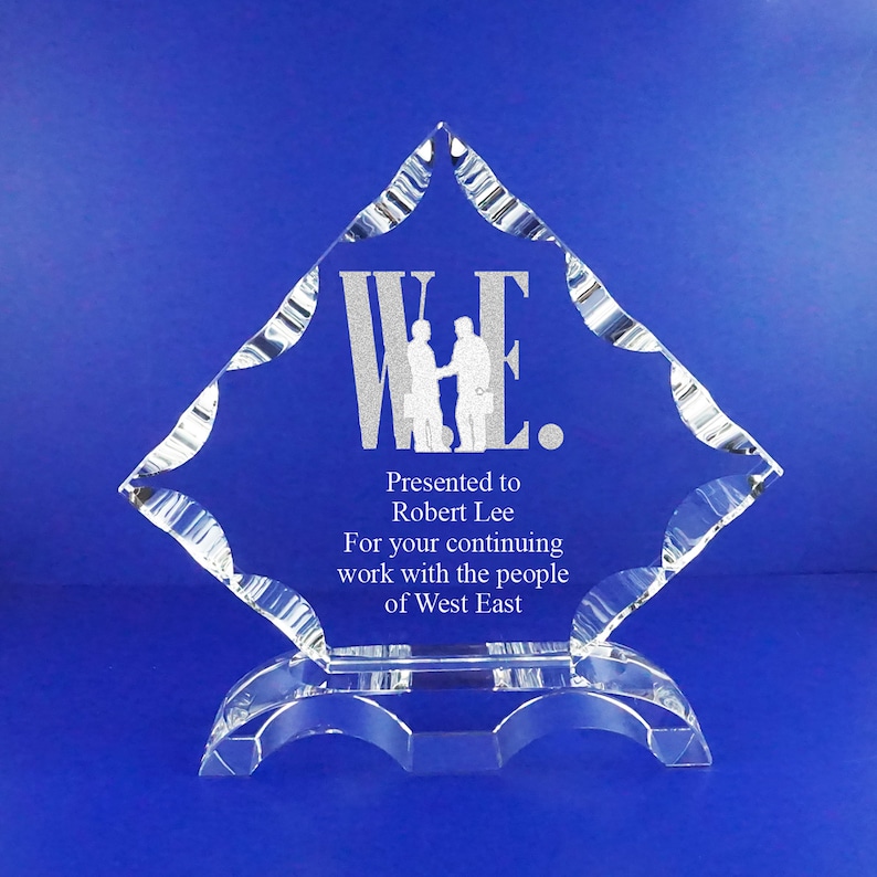 Retirement Gift Company Logo Crystal Award Plaque Recognition